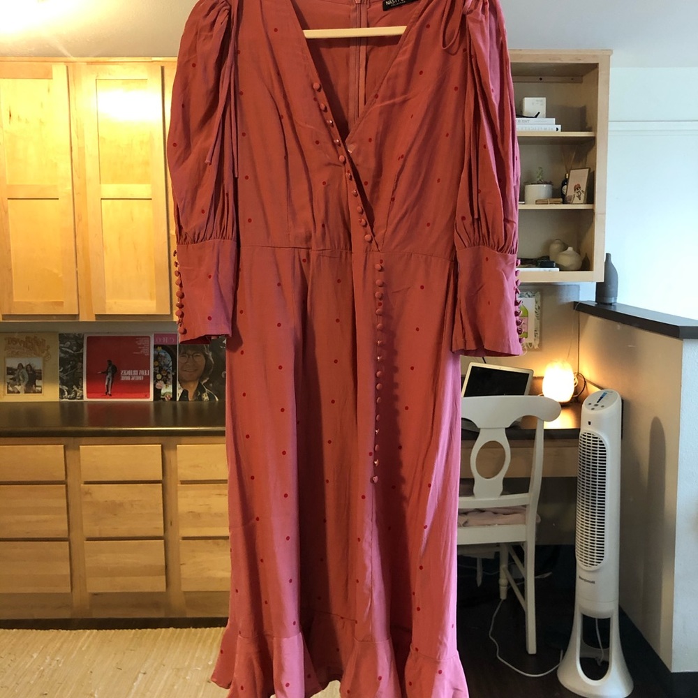 Nasty Gal pink midi dress